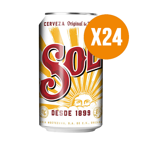 24 pack Cerveza lager Sol