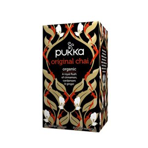 Te Pukka - Original Chai una infusión orgánica energizante te llevará en un viaje de hierbas exóticas de canela, jengibre, cardamomo y té negro.