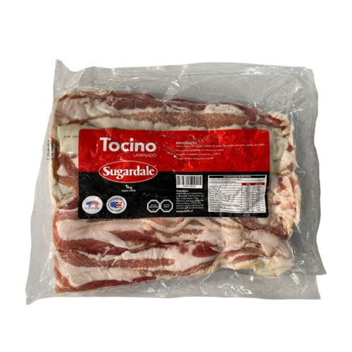 Tocino Sugardale, hecho con sabrosa carne de cerdo. Ideal para acompañar sándwiches, pastas, ensaladas, huevos o lo que tu quieras.