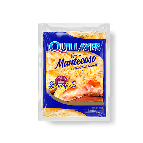 Queso Mantecoso Granulado de sabor suave y cremoso. Muy versátil, especial para fundir y preparar recetas tradicionales como chupes y pizzas.