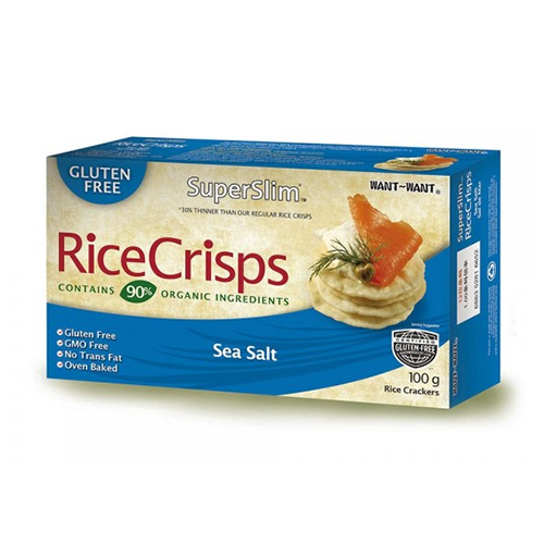 Rice Crisps Sal de Mar! Una explosión de sabor marino en cada galleta. Hechas con arroz orgánico y una pizca perfecta de sal de mar.