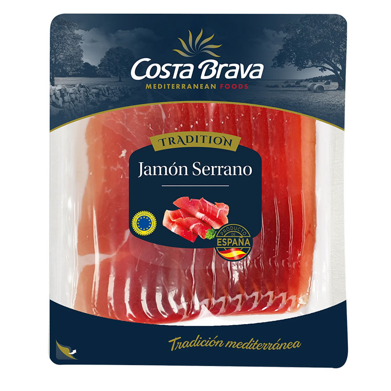 El Jamón Serrano Costa Brava de origen español. Un clásico infaltable para tus aperitivos.