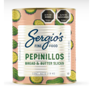 Pepinillos Bread & Butter Slices, Sergio´s, 2.9 kg