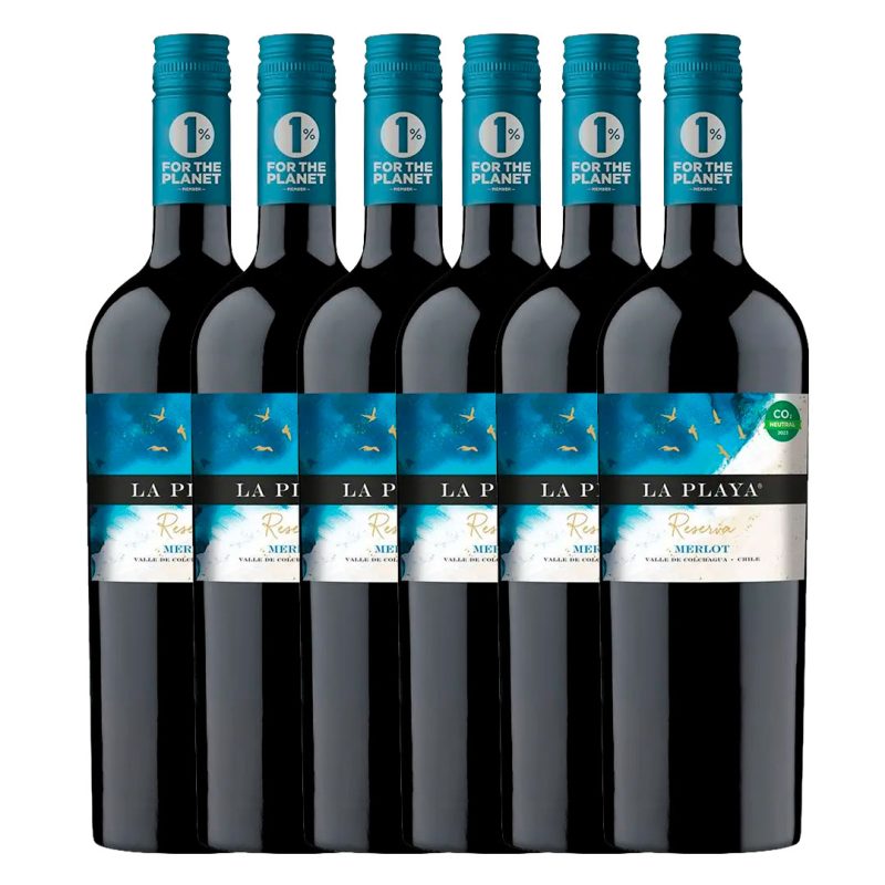 Caja 6 Vinos La Playa Reserva Merlot